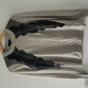 J. Crew Wool Blend Lace Detail Sweater